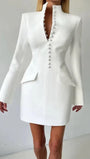 Elodie Sculpted Button Blazer Mini Dress - Fashion Pov