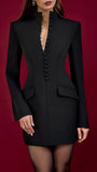 Elodie Sculpted Button Blazer Mini Dress - Fashion Pov