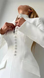 Elodie Sculpted Button Blazer Mini Dress - Fashion Pov