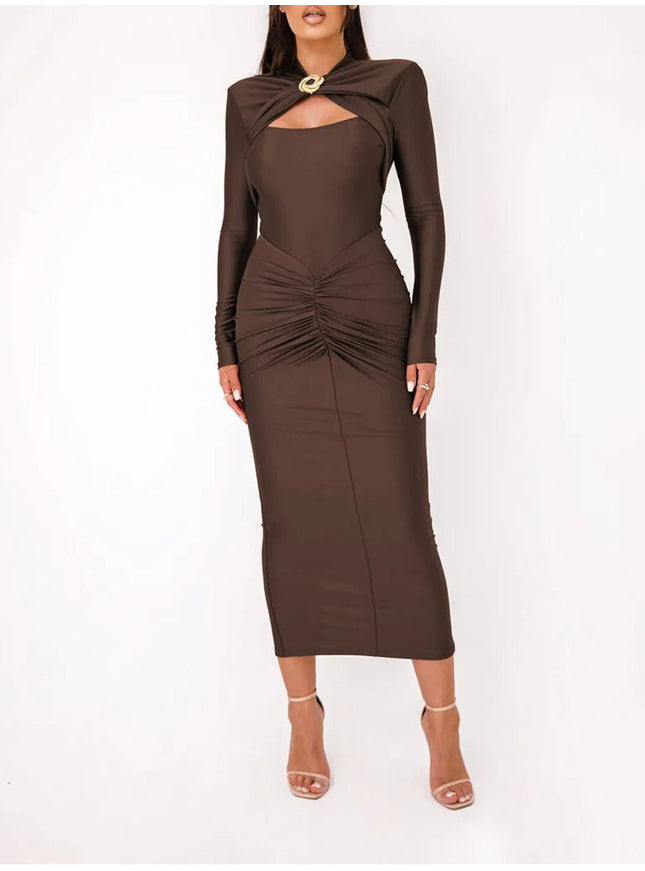 Emerson Hollow Out Long Sleeve Maxi Dress - Fashion Pov