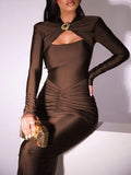 Emerson Hollow Out Long Sleeve Maxi Dress - Fashion Pov