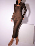 Emerson Hollow Out Long Sleeve Maxi Dress - Fashion Pov