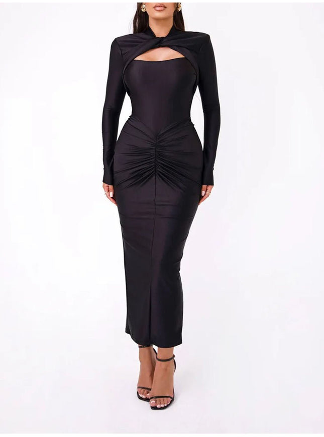 Emerson Hollow Out Long Sleeve Maxi Dress - Fashion Pov