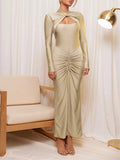 Emerson Hollow Out Long Sleeve Maxi Dress - Fashion Pov