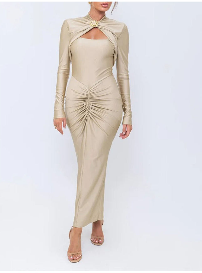 Emerson Hollow Out Long Sleeve Maxi Dress - Fashion Pov