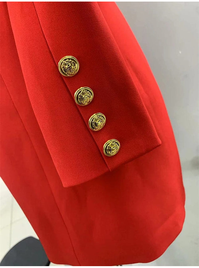 Emilyia Tunic Spliced Button Diamond Blazer - Fashion Pov