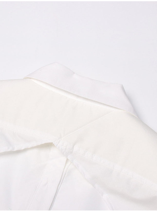 Emmily Backless Single Breasted Chic Blouse - Fashion Pov
