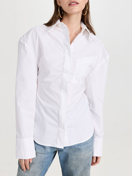 Emmily Backless Single Breasted Chic Blouse - Fashion Pov