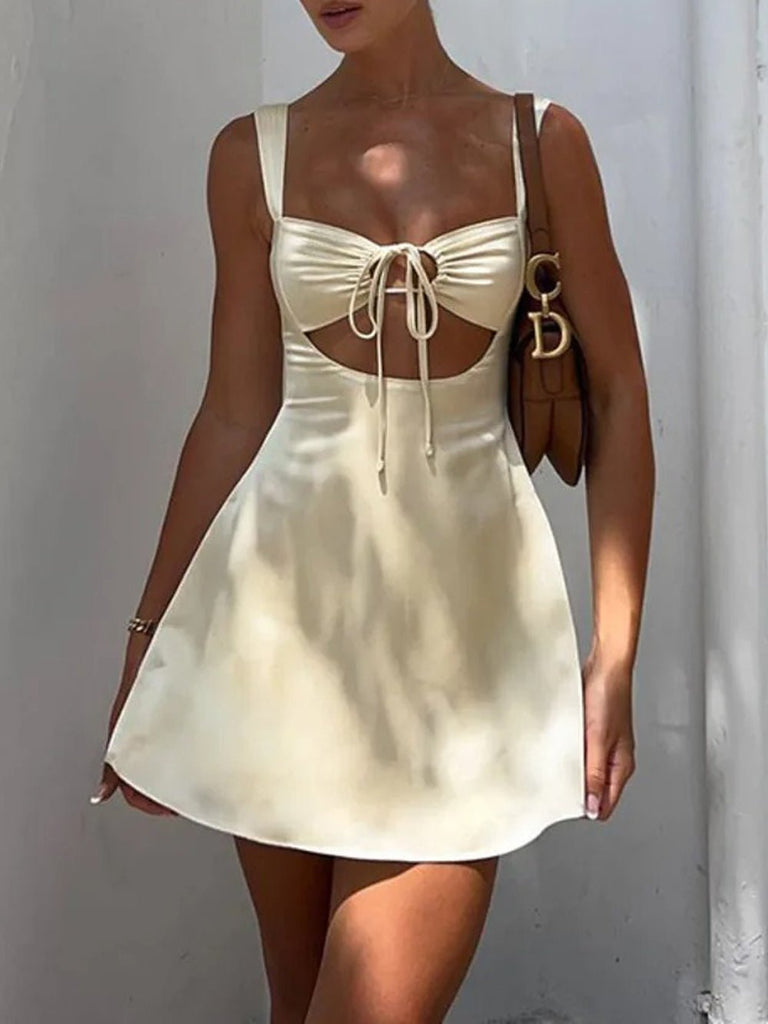 Erin Hollow Out Backless Mini Dress - Fashion Pov