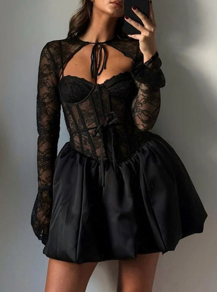 Esther Puffball Mini Dress - Fashion Pov