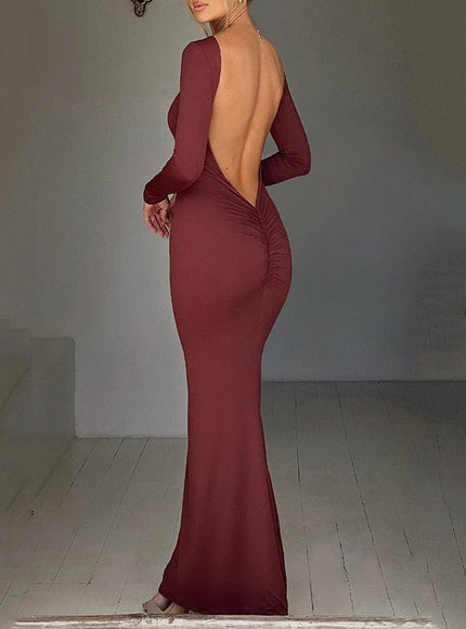 Eva Backless Bodycon Maxi Dress - Fashion Pov