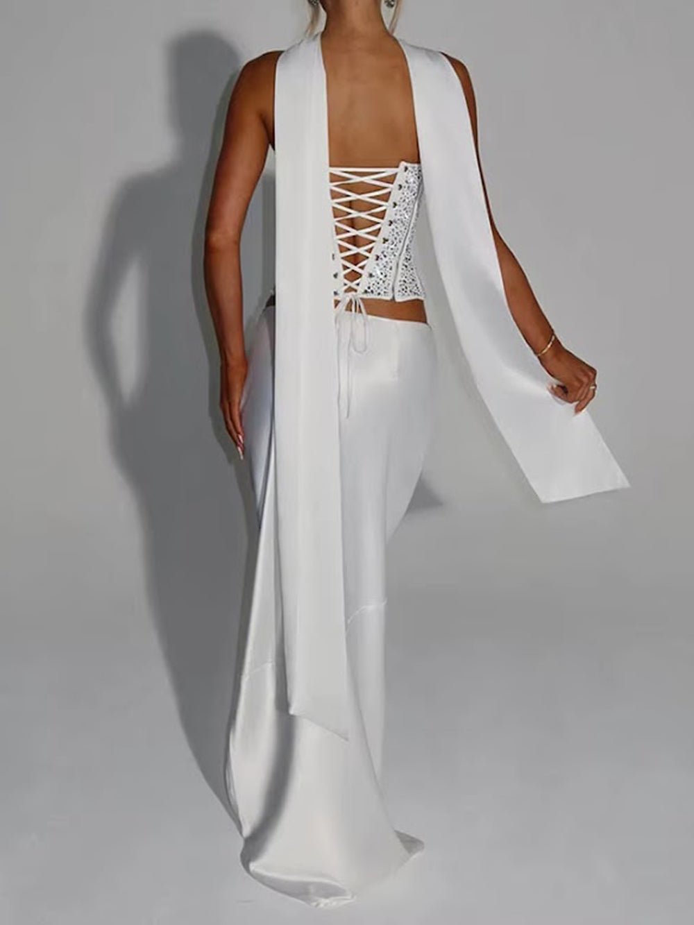 Evelina Crystal Corset Skirt Set - Fashion Pov