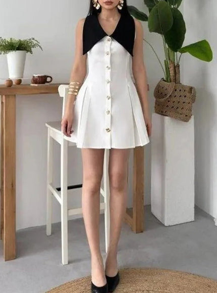 Faith Single Breasted Mini Dress - Fashion Pov
