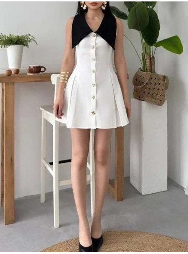 Faith Single Breasted Mini Dress - Fashion Pov