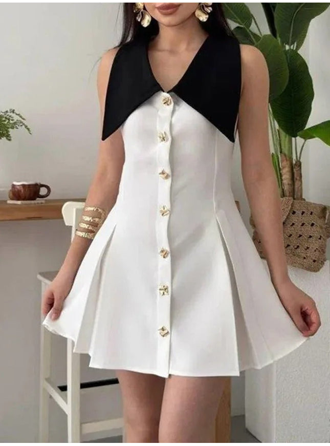 Faith Single Breasted Mini Dress - Fashion Pov