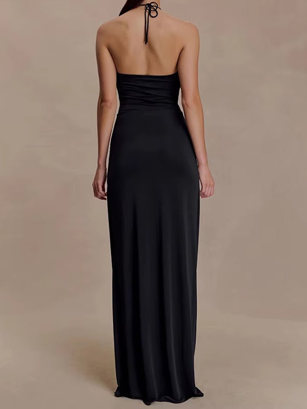 Fiora Draped Halter Maxi Dress - Fashion Pov