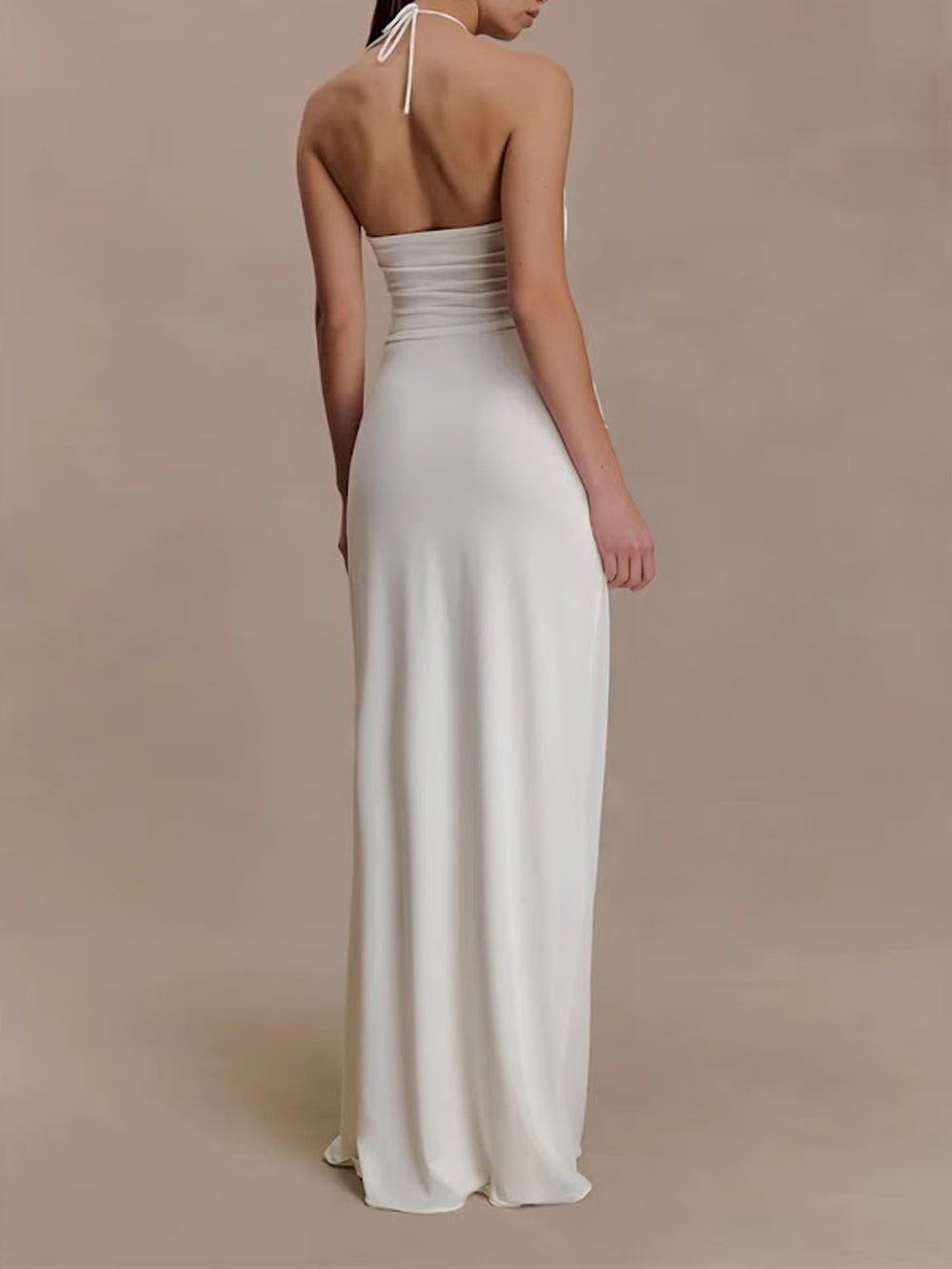 Fiora Draped Halter Maxi Dress - Fashion Pov