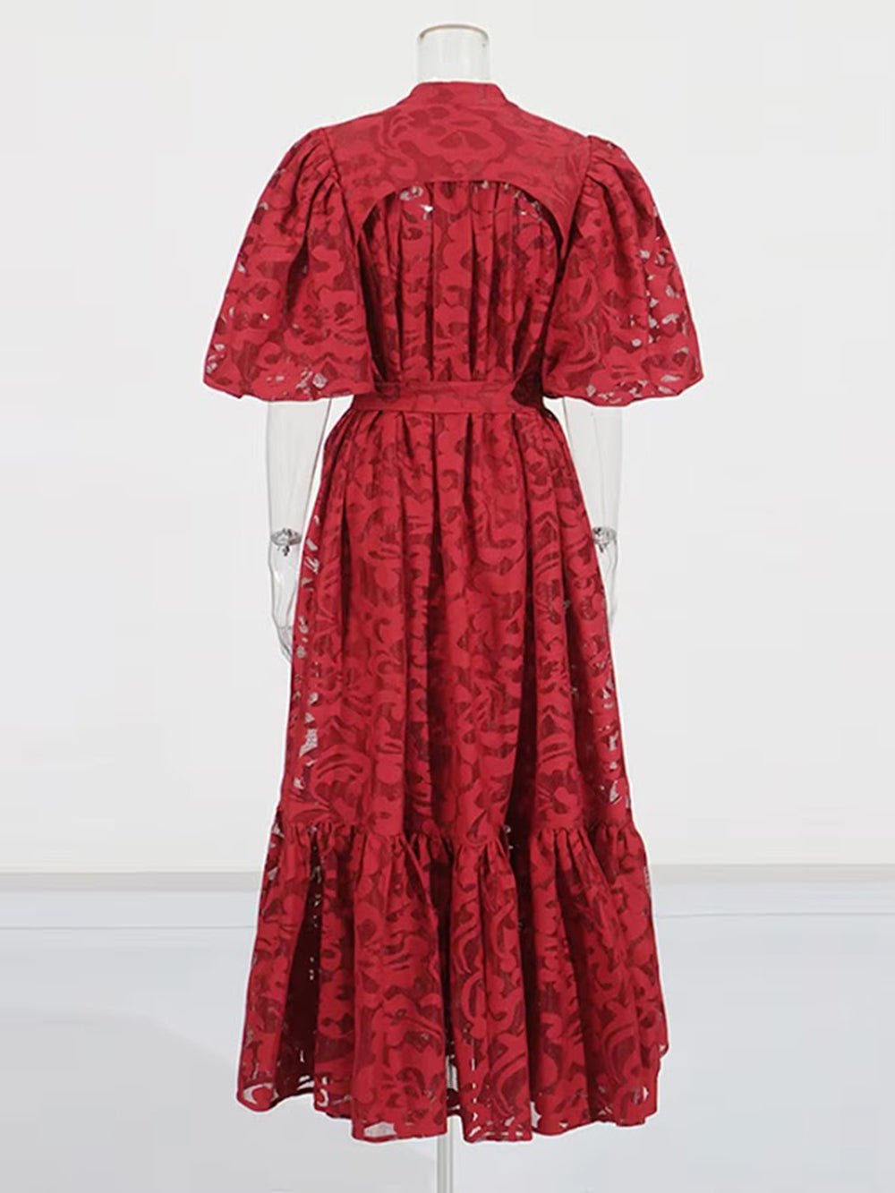Flora Lace Button Midi Dress - Fashion Pov