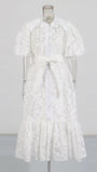 Flora Lace Button Midi Dress - Fashion Pov