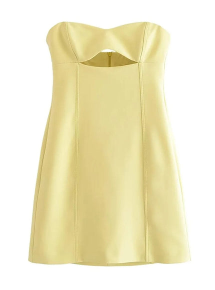 Freya Strapless Hollow Out Mini Dress - Fashion Pov