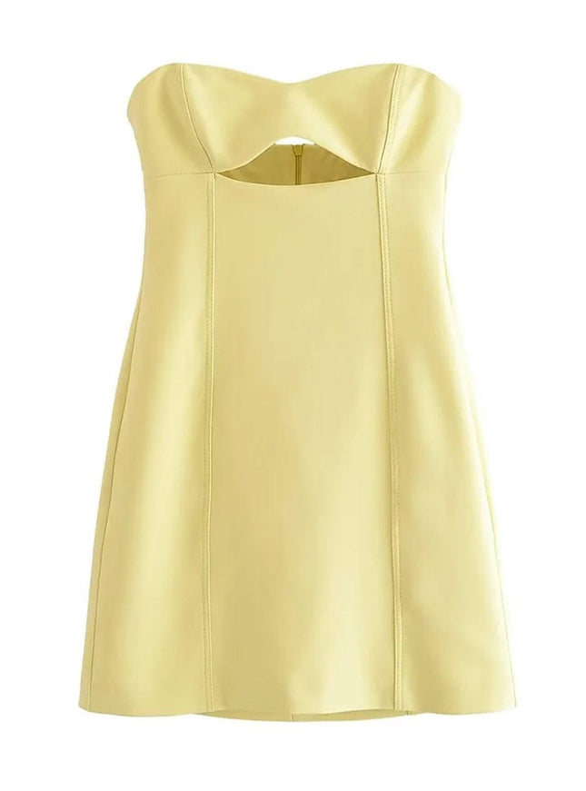 Freya Strapless Hollow Out Mini Dress - Fashion Pov
