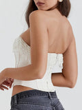 Gabrielle Off Shoulder Backless Crop Top - Fashion Pov