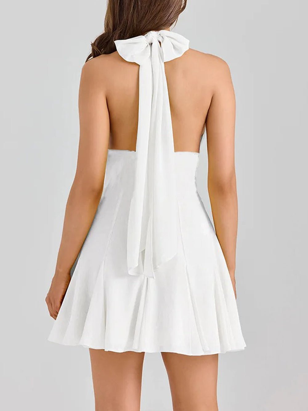 Gemma Lace Patchwork Mini Dress White / L