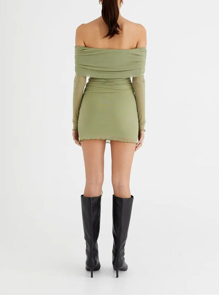 Gemma Off Shoulder Backless Mini Dress - Fashion Pov