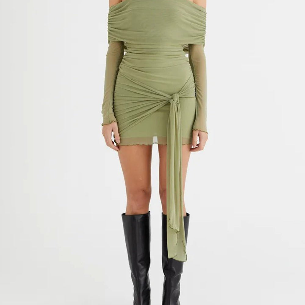 Gemma Off Shoulder Backless Mini Dress - Fashion Pov