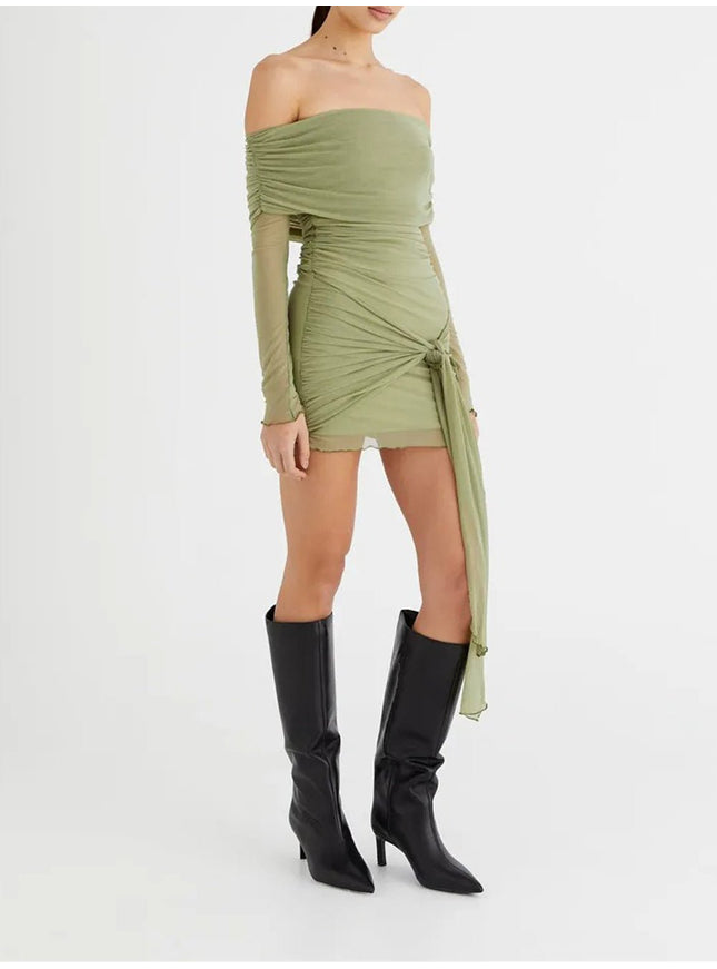 Gemma Off Shoulder Backless Mini Dress - Fashion Pov