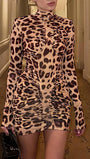 Gianna Leopard Backless Mini Dress Leopard Sand - Fashion Pov
