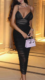 Gianna Mesh Ruched Maxi Dress - Fashion Pov