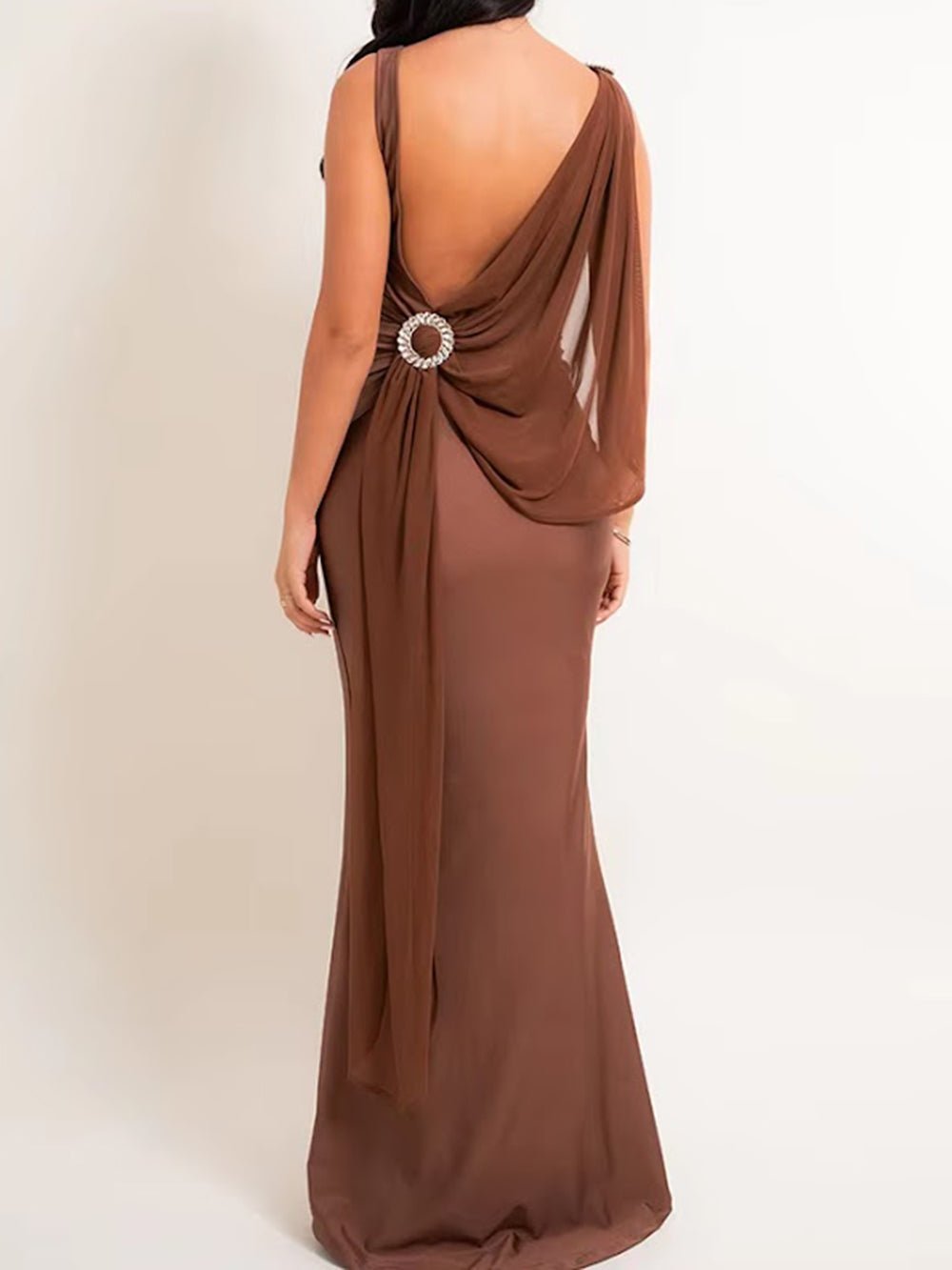 Gianna Ring Detail Backless Maxi Dress - Fashion Pov