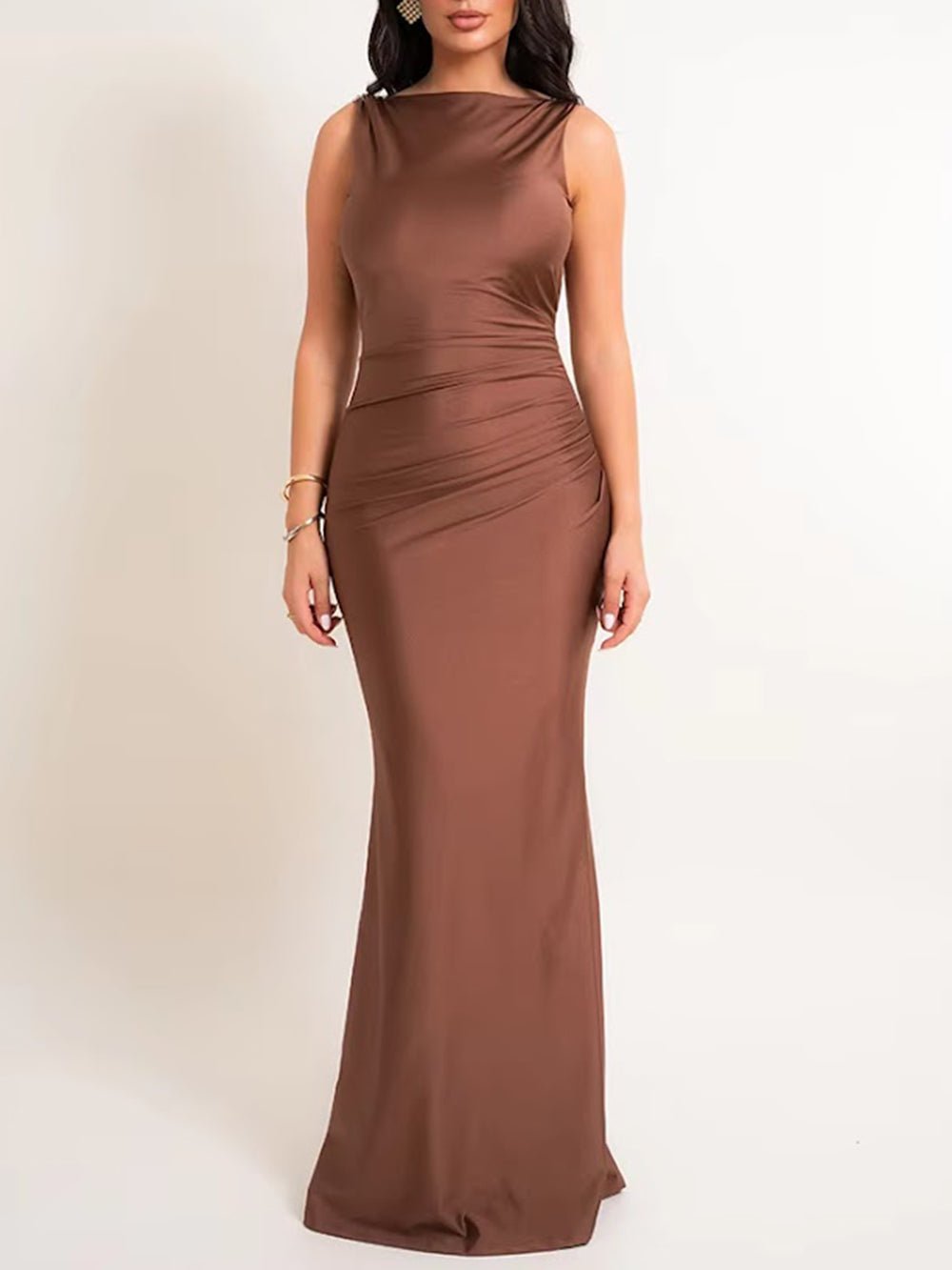 Gianna Ring Detail Backless Maxi Dress - Fashion Pov
