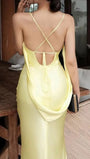 Giselle Cowl Back Satin Maxi Dress - Fashion Pov