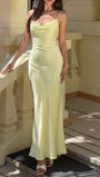 Giselle Cowl Back Satin Maxi Dress - Fashion Pov
