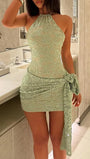Giselle Lace Halter Mini Dress - Fashion Pov