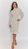 Giulia High Collar Lace Midi Dress - Fashion Pov
