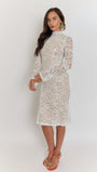 Giulia High Collar Lace Midi Dress - Fashion Pov