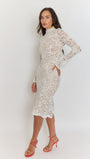 Giulia High Collar Lace Midi Dress - Fashion Pov