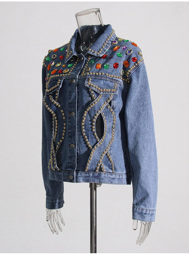 Harliv Hollow Out Spliced Diamond Jacket - Fashion Pov