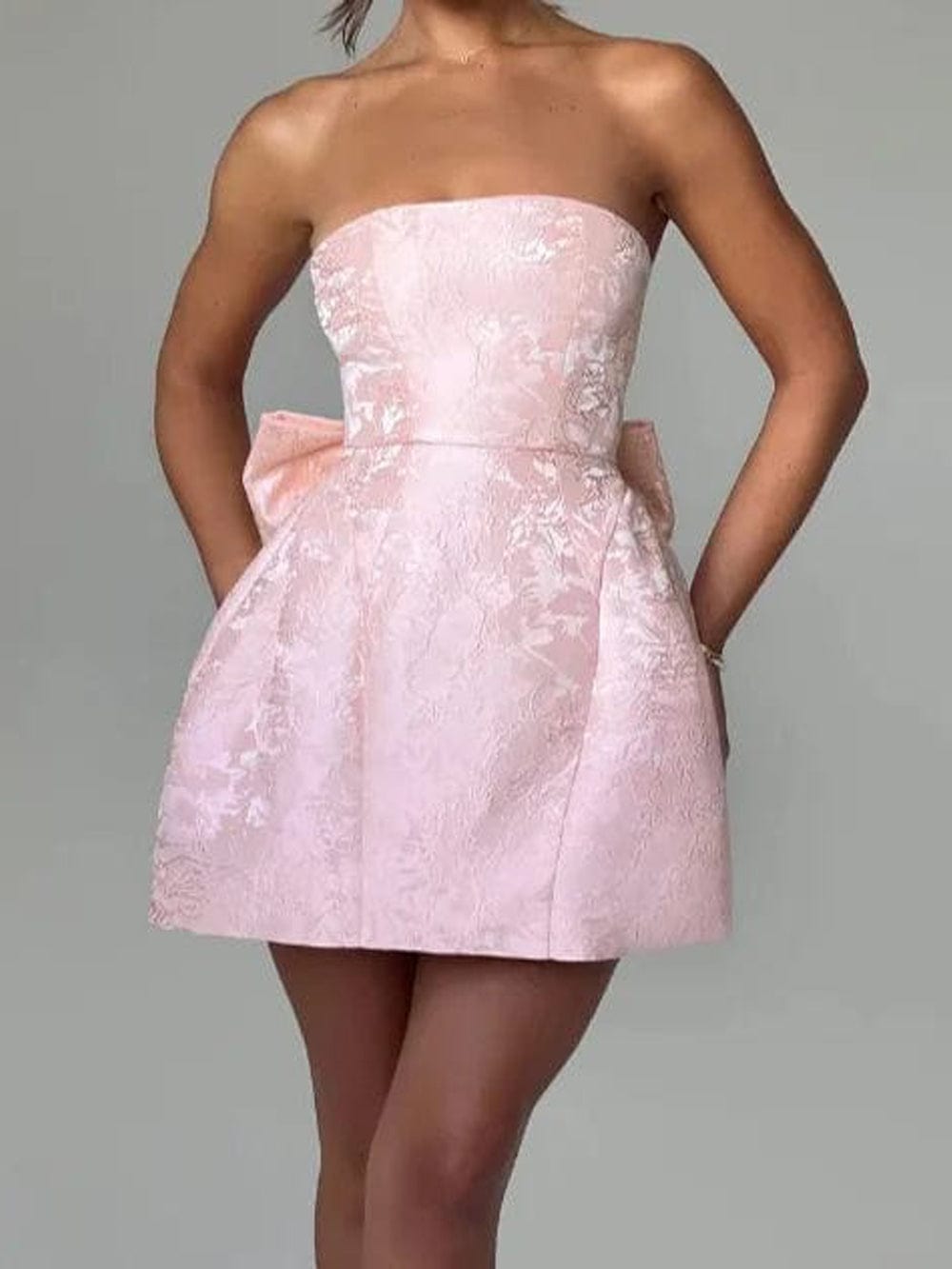 Harper Sleeveless Bow Embellished Mini Dress - Fashion Pov