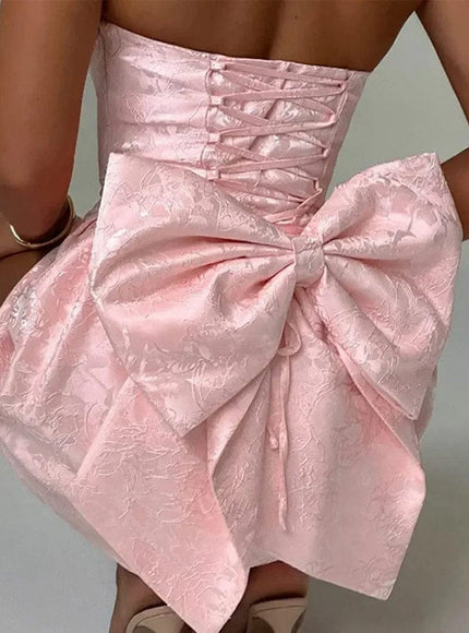 Harper Sleeveless Bow Embellished Mini Dress - Fashion Pov