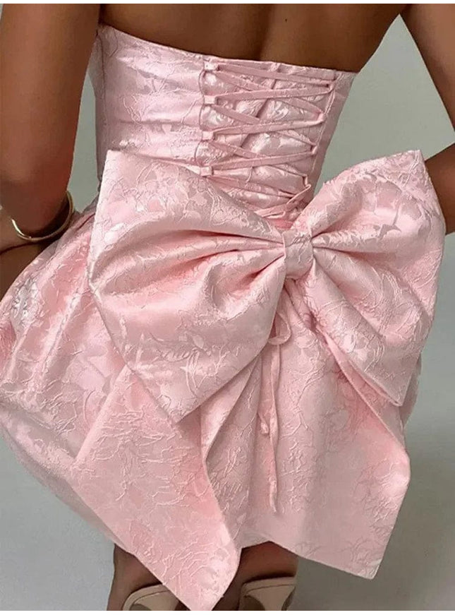 Harper Sleeveless Bow Embellished Mini Dress - Fashion Pov