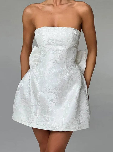 Harper Sleeveless Bow Embellished Mini Dress - Fashion Pov