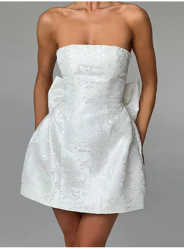 Harper Sleeveless Bow Embellished Mini Dress - Fashion Pov