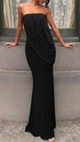 Helena Draped Strapless Maxi Dress - Fashion Pov