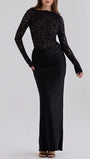 Helena Lace Satin Maxi Dress - Fashion Pov