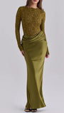 Helena Lace Satin Maxi Dress - Fashion Pov