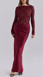 Helena Lace Satin Maxi Dress - Fashion Pov